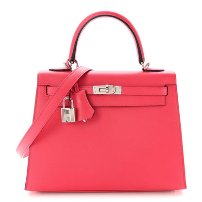 Epsom Kelly Sellier 25 Rose Mexico Rouge Grenat