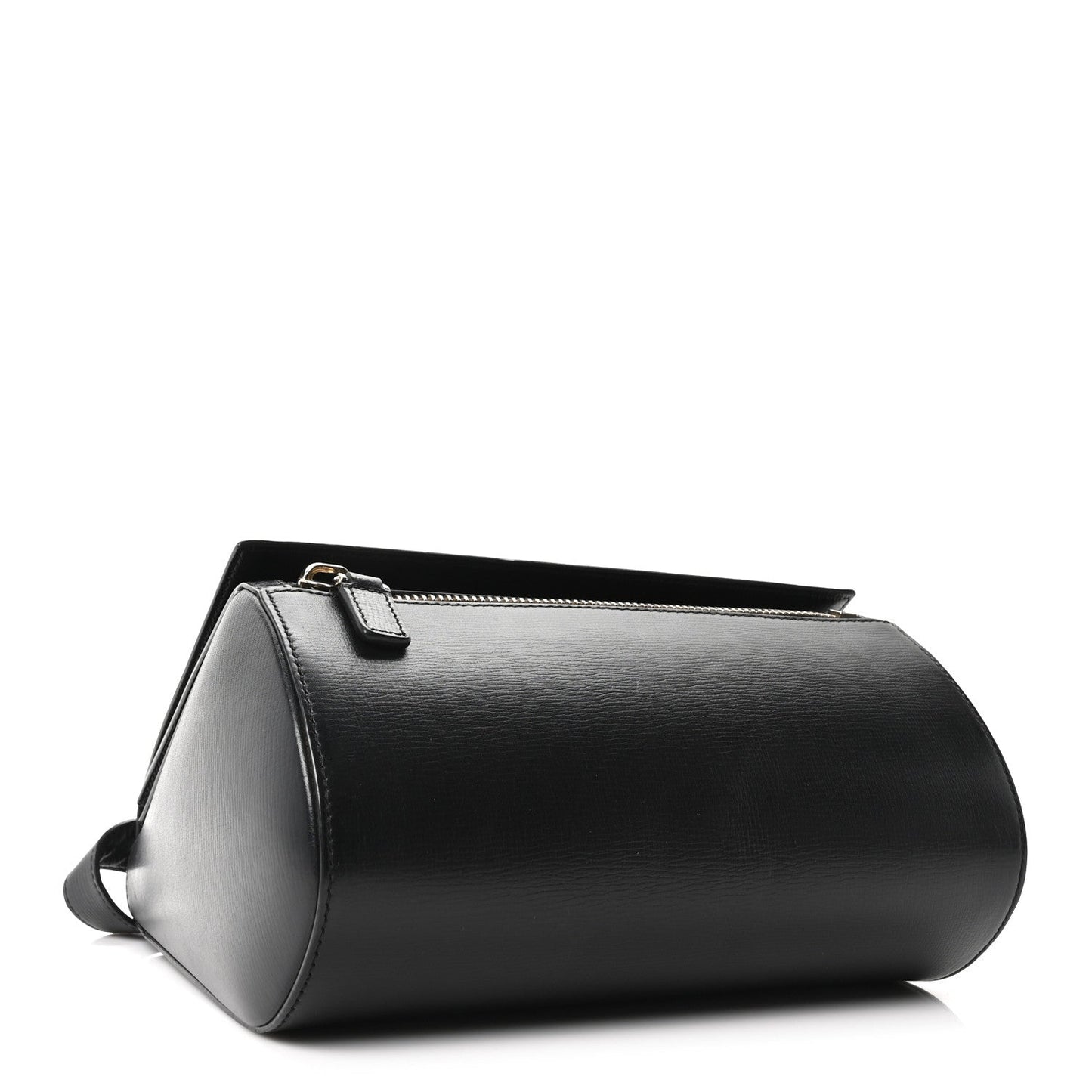 Textured Calfskin Medium Pandora Box Crossbody Bag Black