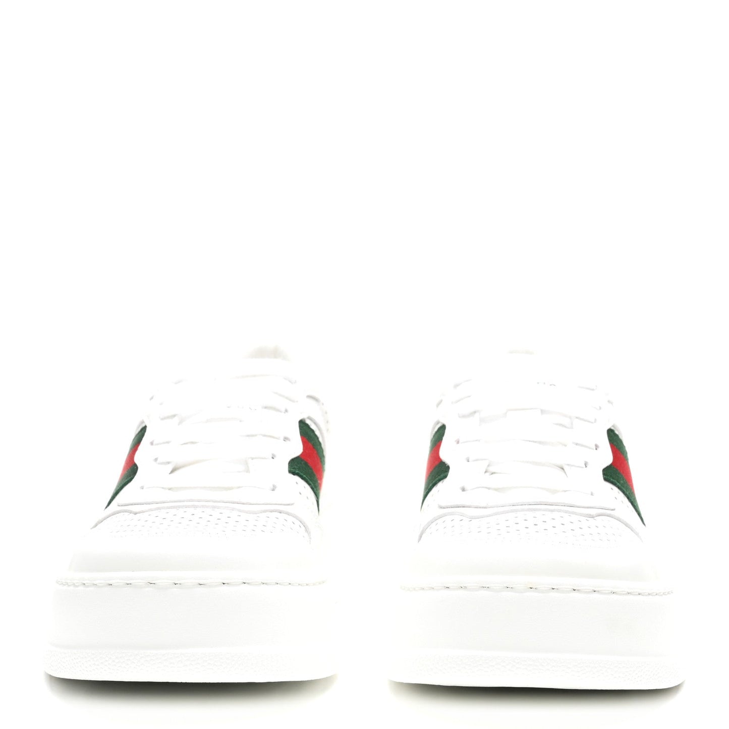 Calfskin Web Perforated Womens Platform 55mm Sneakers 36 White Bright Splash