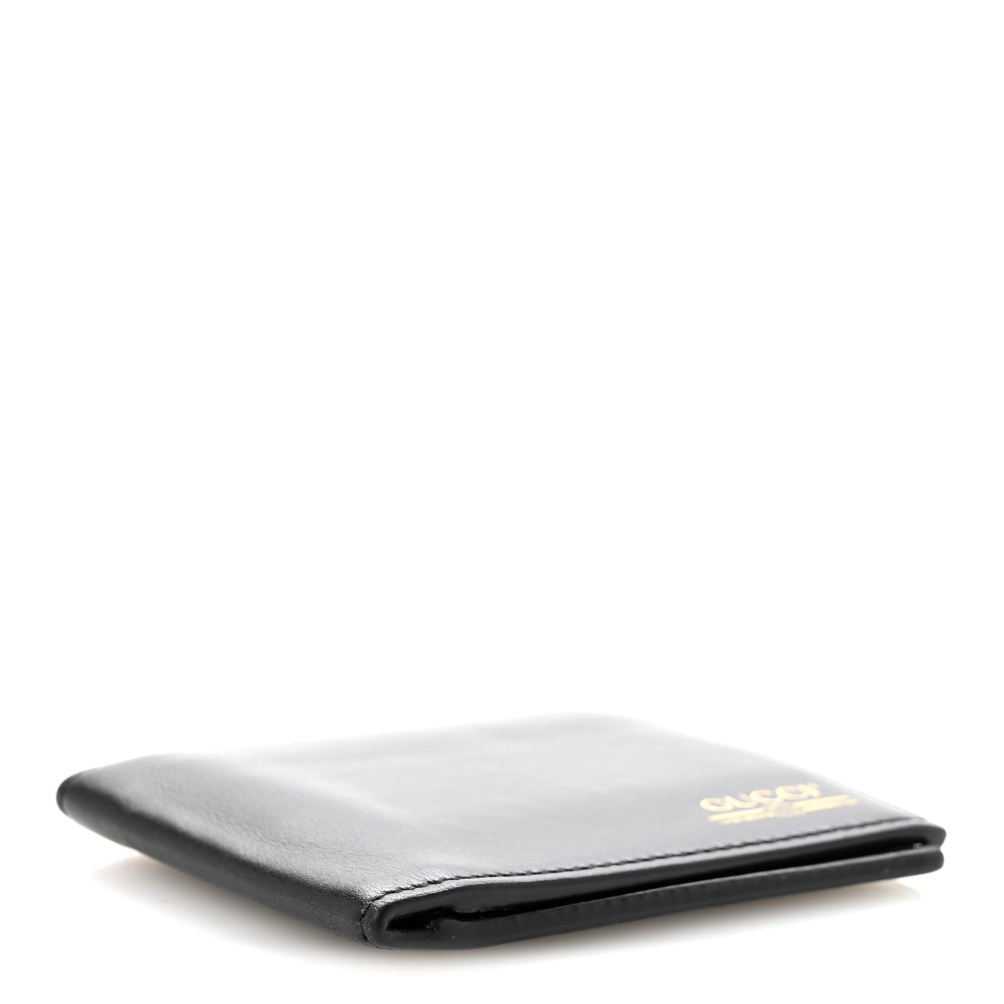 Plutone Calfskin Logo Bi-Fold Wallet Black