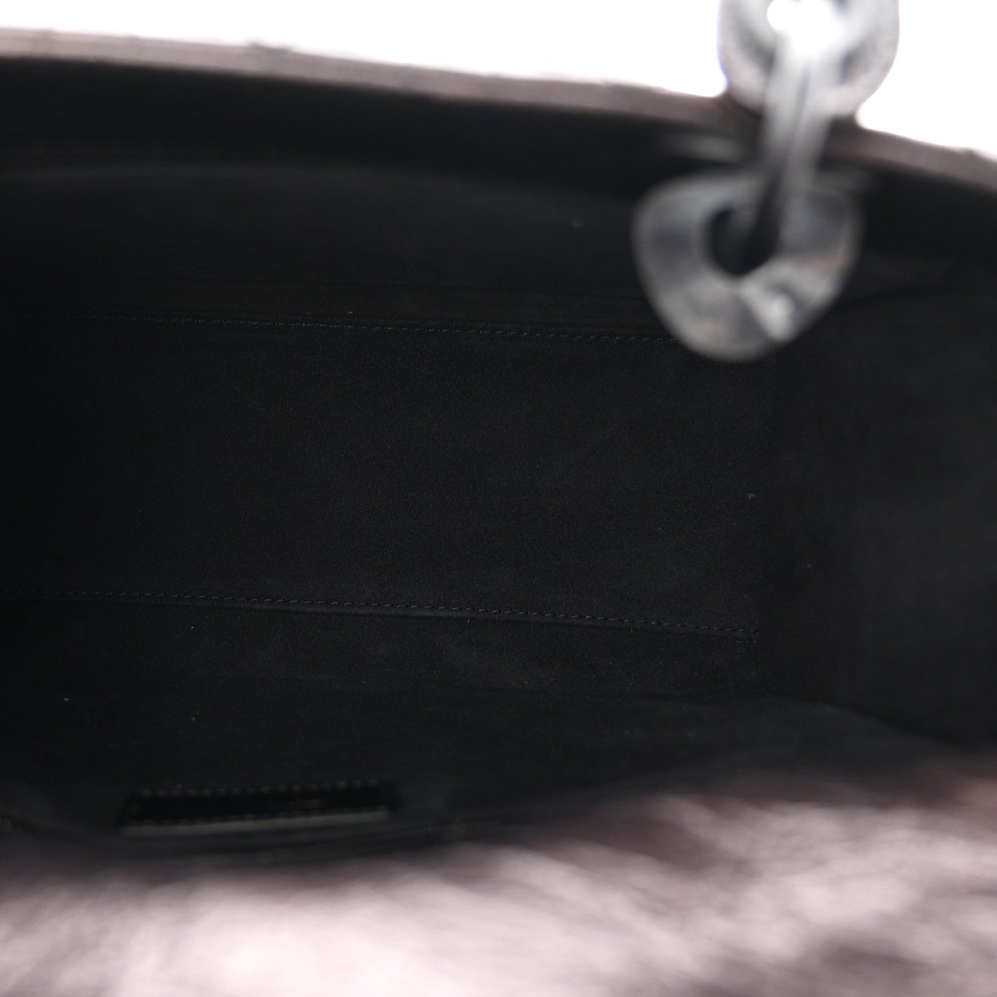 Crinkled Calfskin Cannage Medium Lady Dior Black