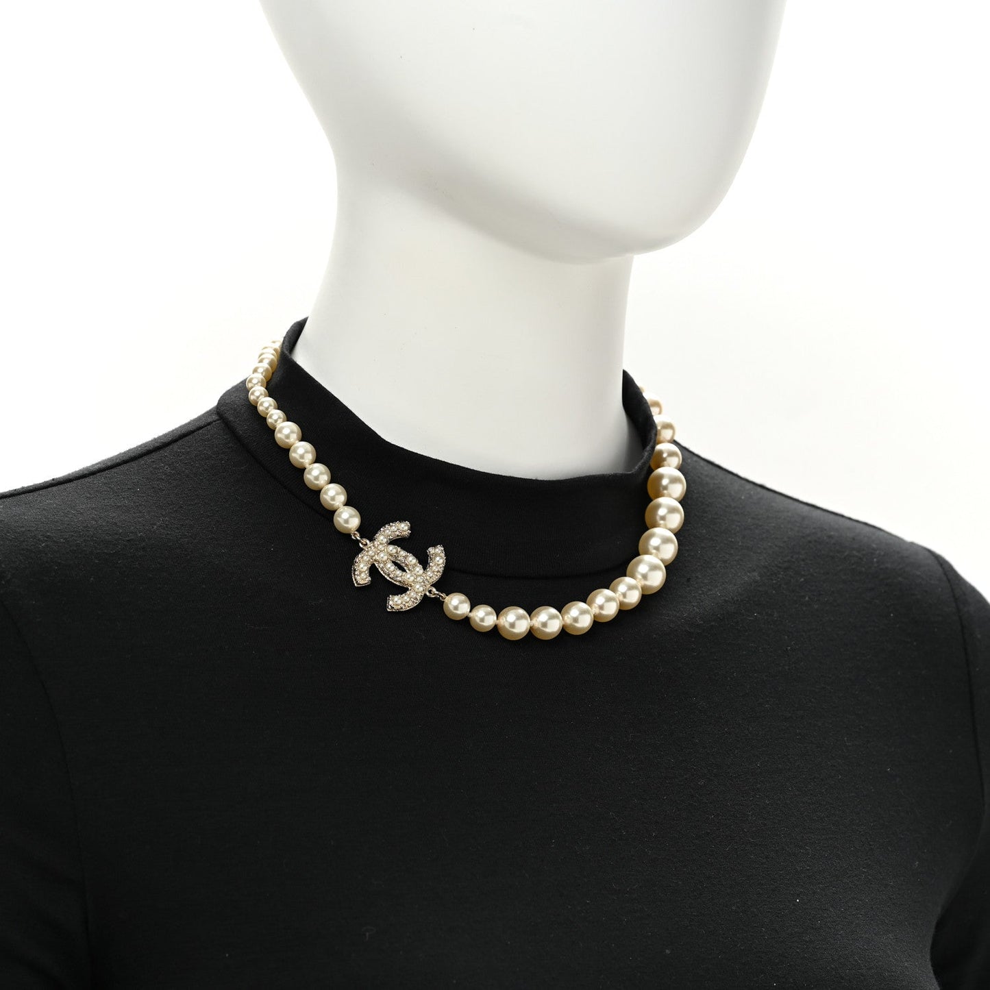 Pearl CC 100th Anniversary Necklace Light Gold