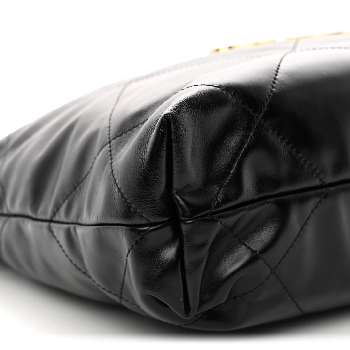 Shiny Calfskin Quilted Small Chanel 22 Black