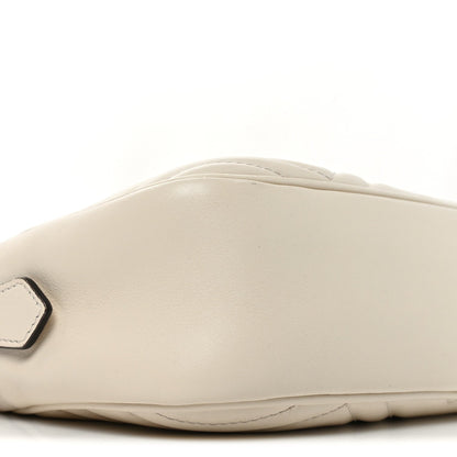 Calfskin Matelasse Small GG Marmont Chain Shoulder Bag White