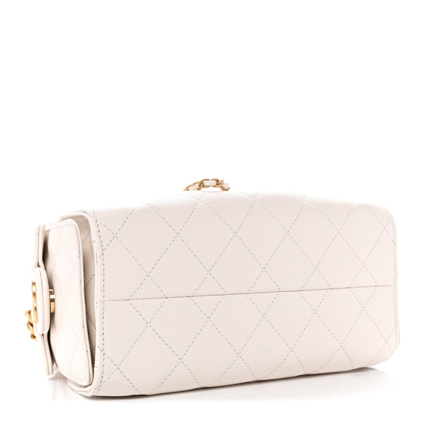 Caviar Quilted Mini Chanel 25 Handbag White