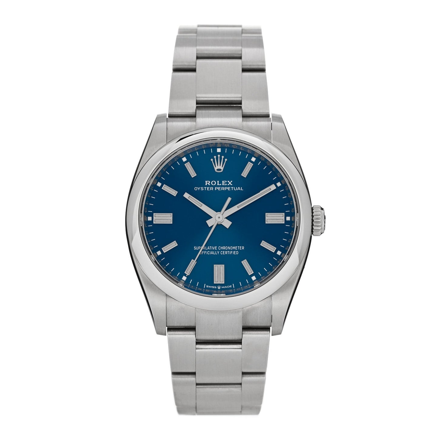 Stainless Steel 36mm Oyster Perpetual Watch Med Blue 126000