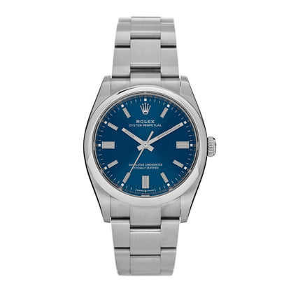 Stainless Steel 36mm Oyster Perpetual Watch Med Blue 126000