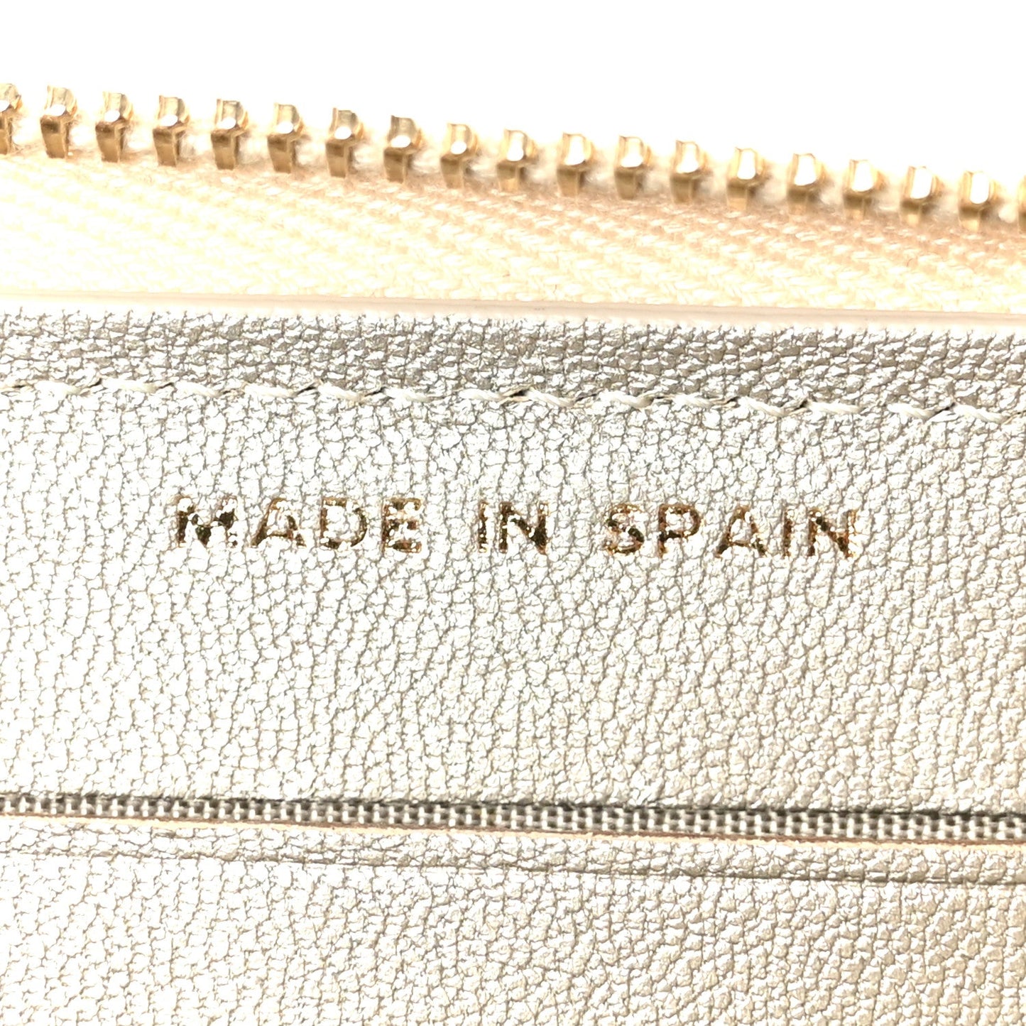 Metallic Sheepskin Chevron Quilted Medium Mademoiselle Vintage Zip Around Wallet Silver