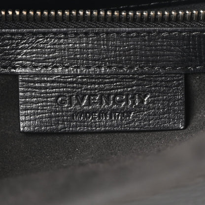 Textured Calfskin Medium Pandora Box Crossbody Bag Black