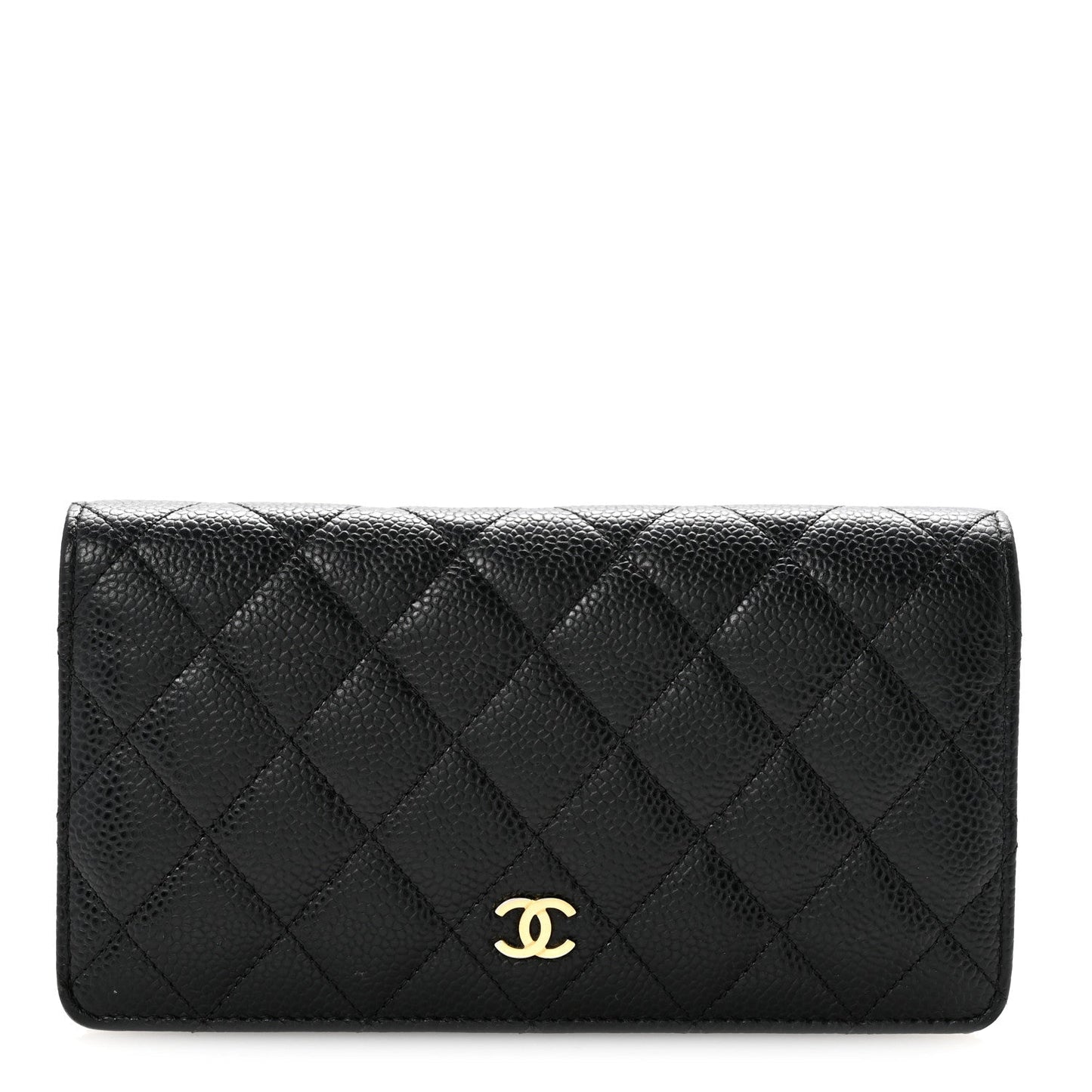 Caviar Quilted Yen Wallet Black
