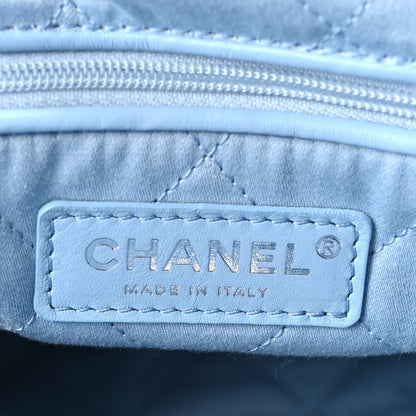 Denim Quilted Small Chanel 22 Light Blue