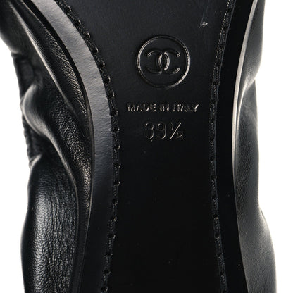Lambskin CC Turnlock Ballerina Flats 39.5 Black
