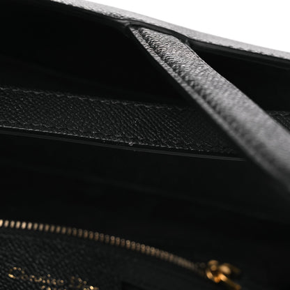 Grained Calfskin Saddle Bag Black