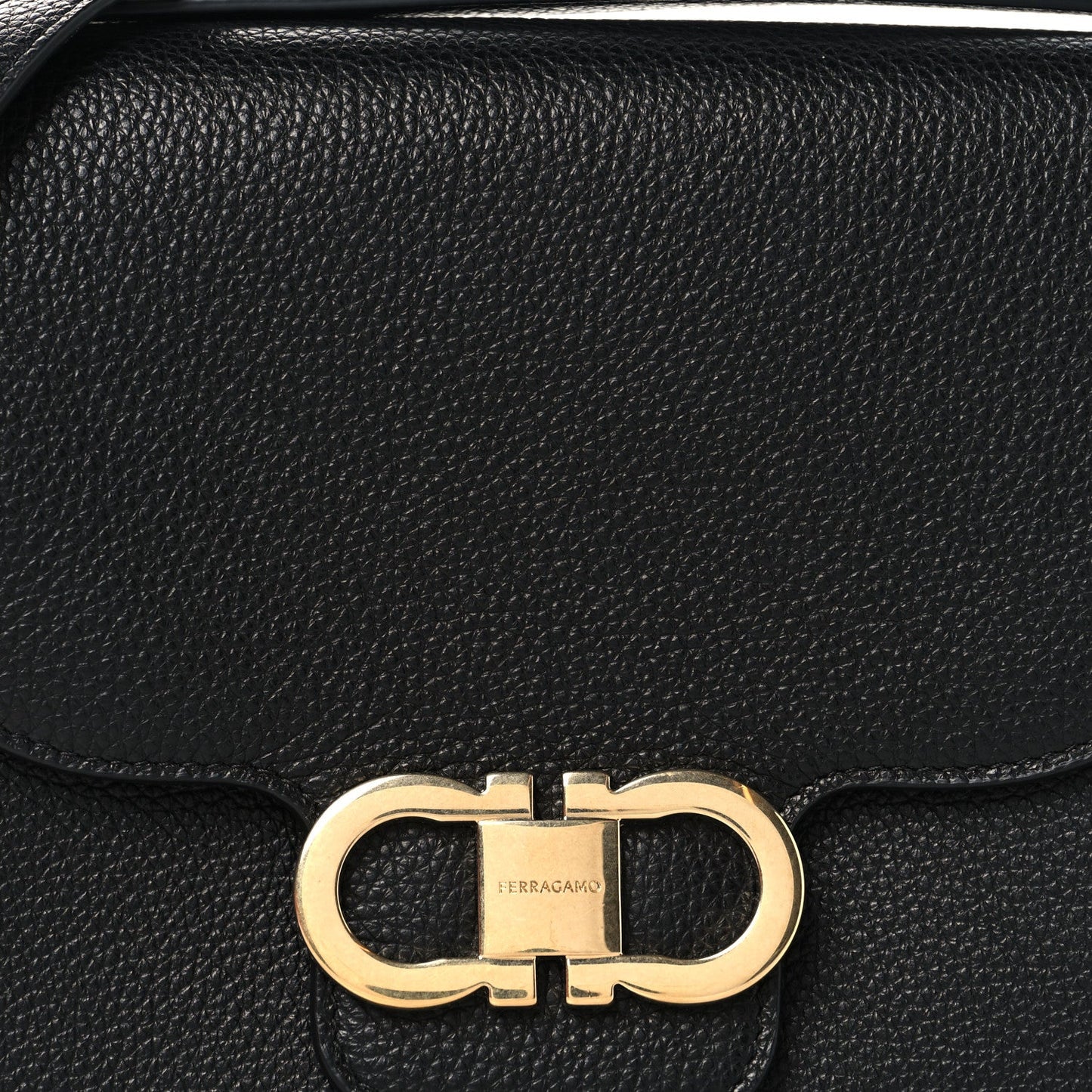 Calfskin Double Gancini Crossbody Black