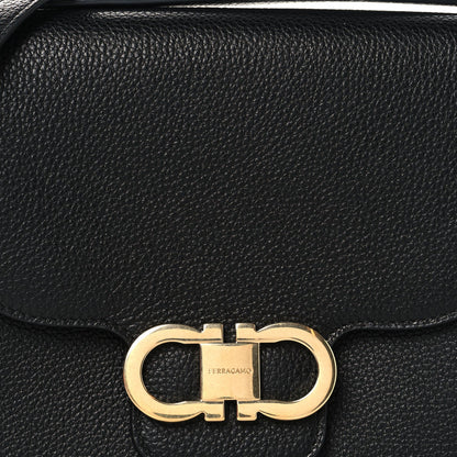 Calfskin Double Gancini Crossbody Black