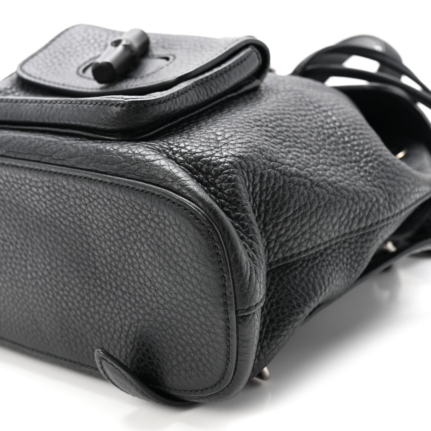 Calfskin Small Bamboo Backpack Black
