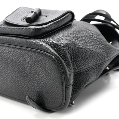 Calfskin Small Bamboo Backpack Black