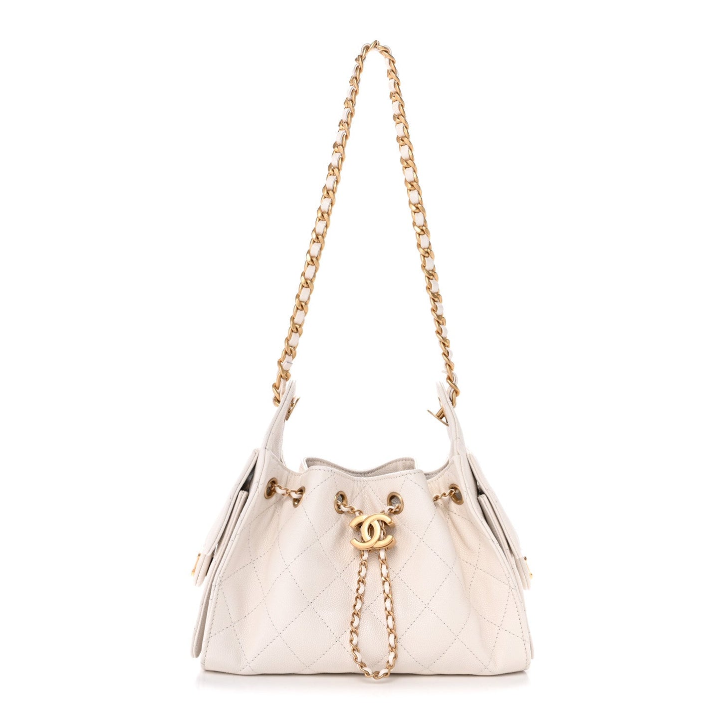 Caviar Quilted Mini Chanel 25 Handbag White