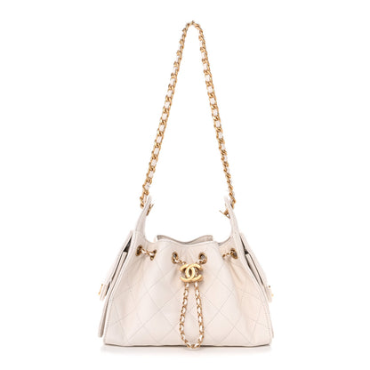Caviar Quilted Mini Chanel 25 Handbag White