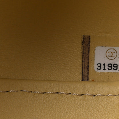 Lambskin Quilted CC Bubble Vanity Case With Chain Light Yellow