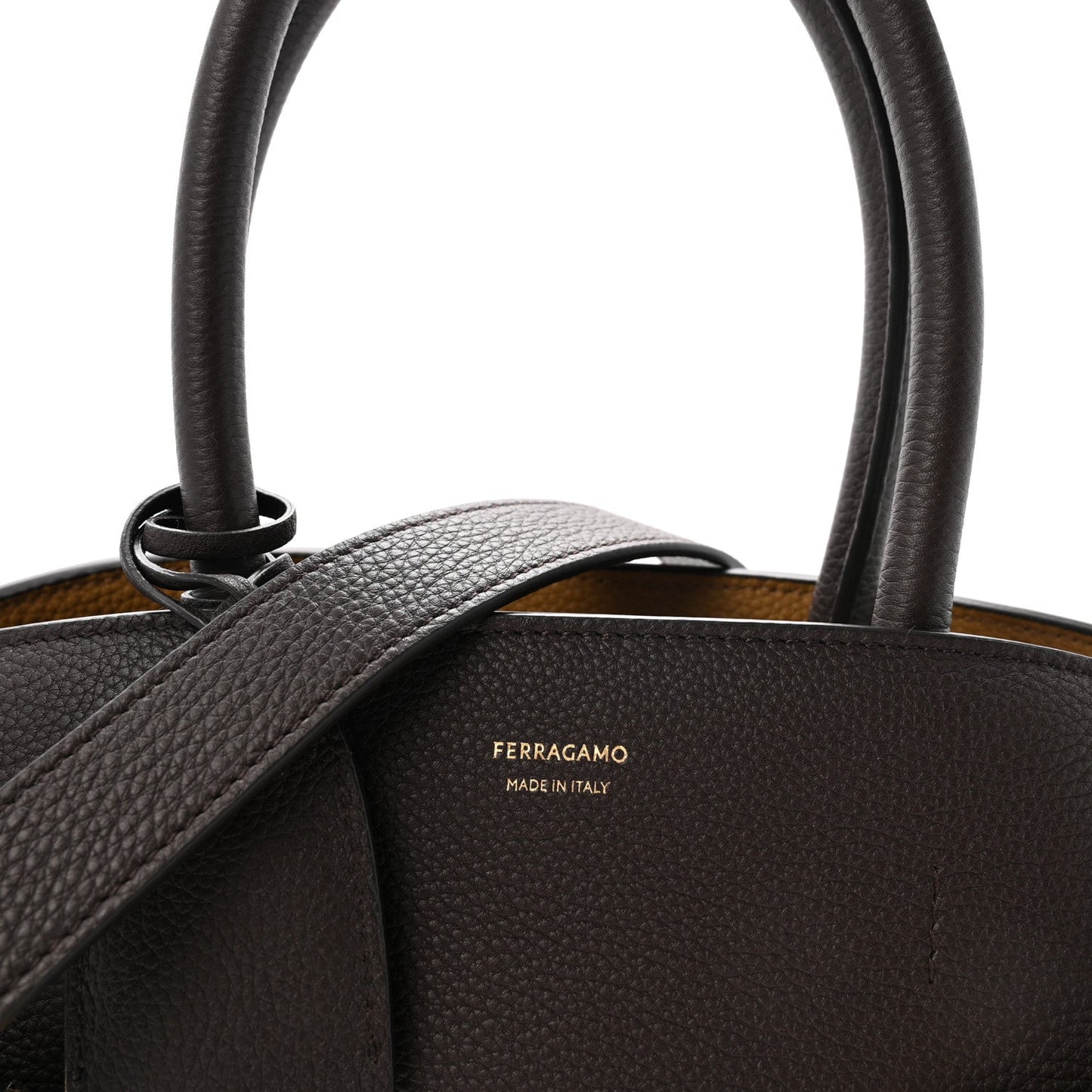 Calfskin Small Hug Bag Testa Di Moro Burnt Ocra