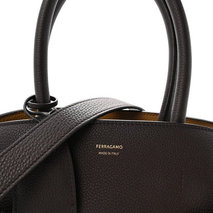 Calfskin Small Hug Bag Testa Di Moro Burnt Ocra