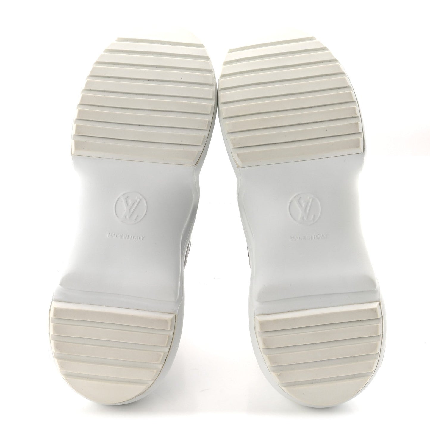 Metallic Calfskin Technical Nylon LV Archlight Sneakers 37 White Silver