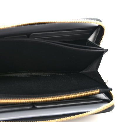 Lambskin Cannage Lady Dior Zip Wallet Black
