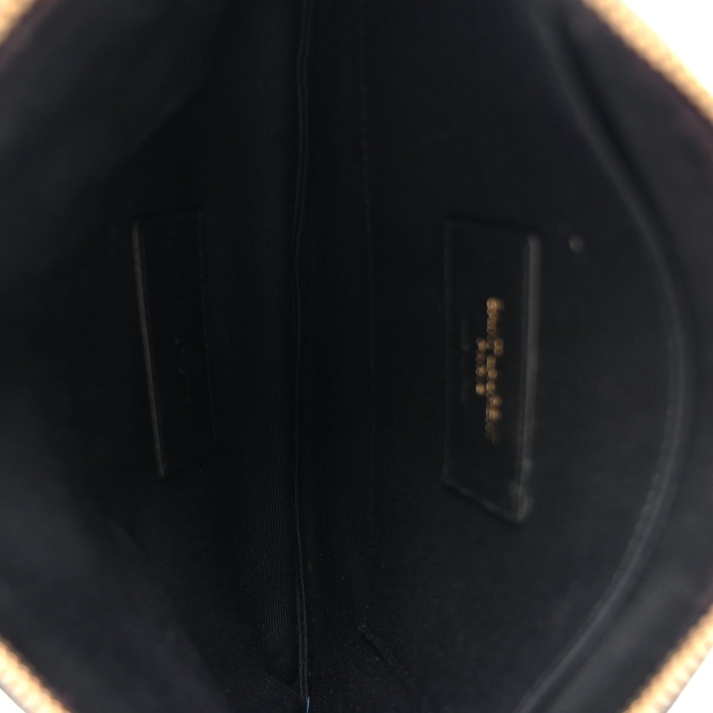 Grain De Poudre Chevron Monogram Large Bill Pouch Black