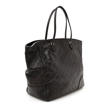 Guccissima Medium Bree Zippered Tote Chocolate