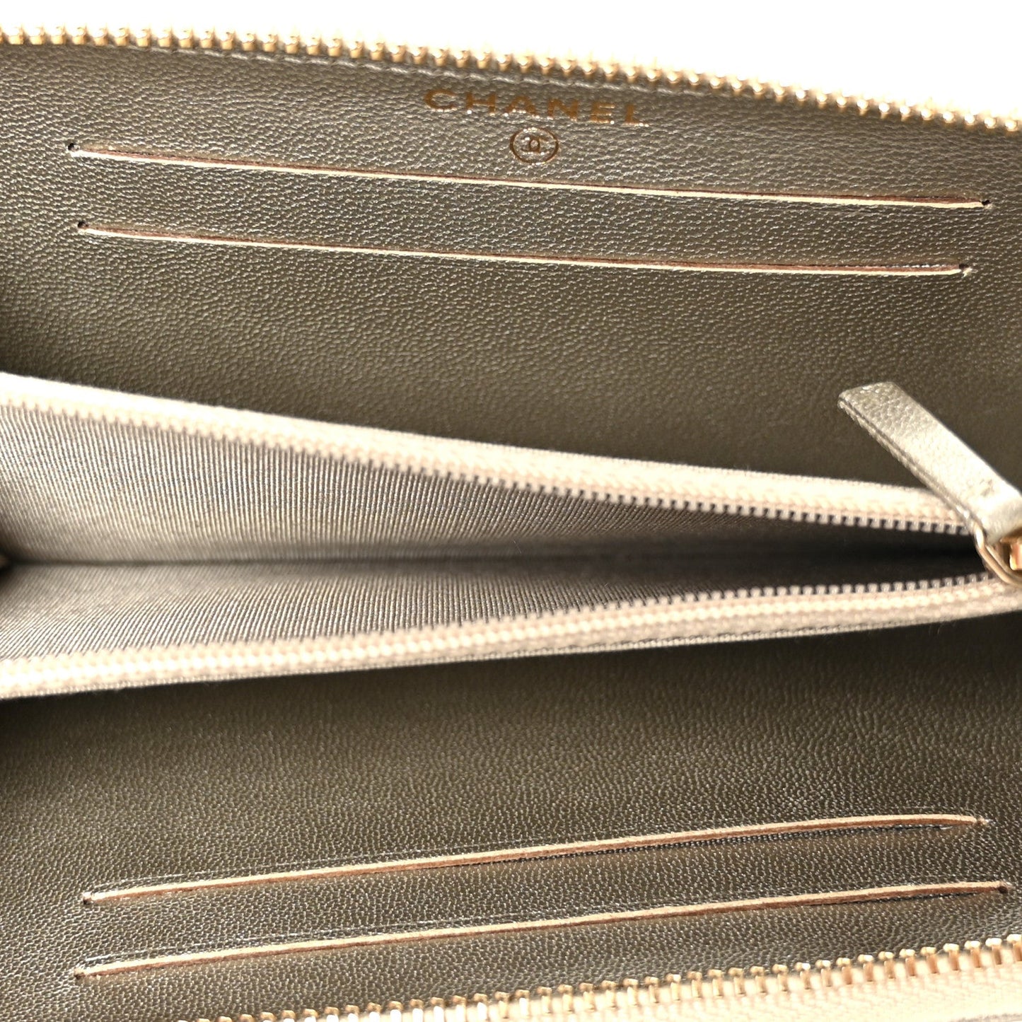 Metallic Sheepskin Chevron Quilted Medium Mademoiselle Vintage Zip Around Wallet Silver