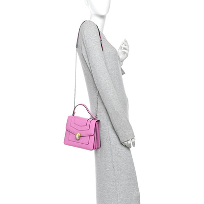 Calfskin Serpenti Forever Top Handle Pink