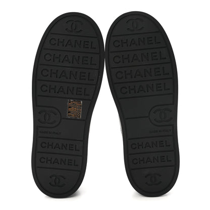 Lambskin Printed Logo Sneakers 37.5 Black