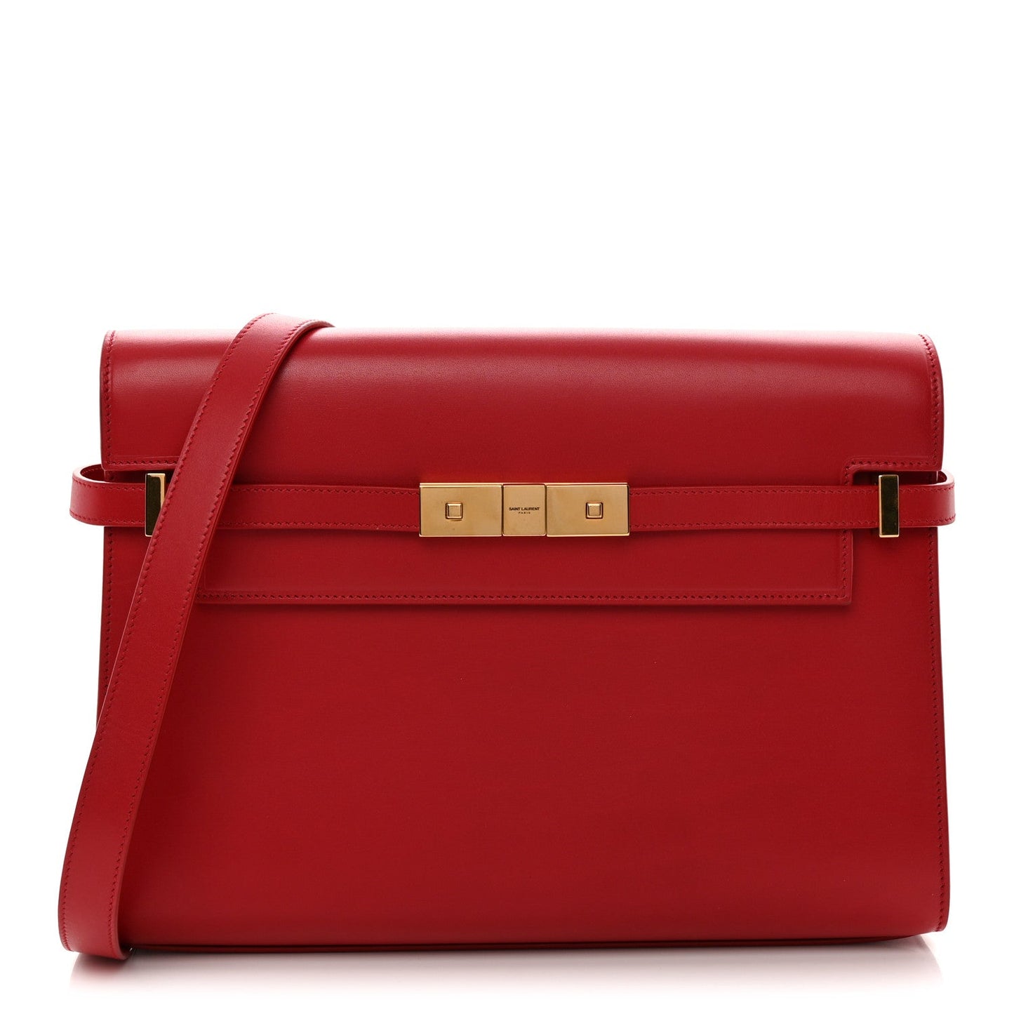 Smooth Calfskin Manhattan Shoulder Bag Rouge Eros