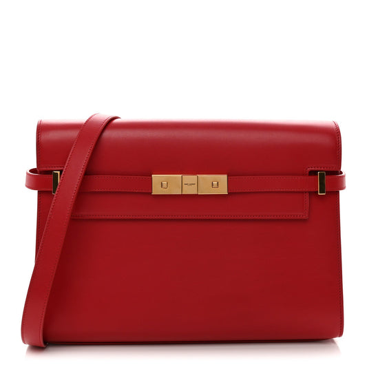 Smooth Calfskin Manhattan Shoulder Bag Rouge Eros