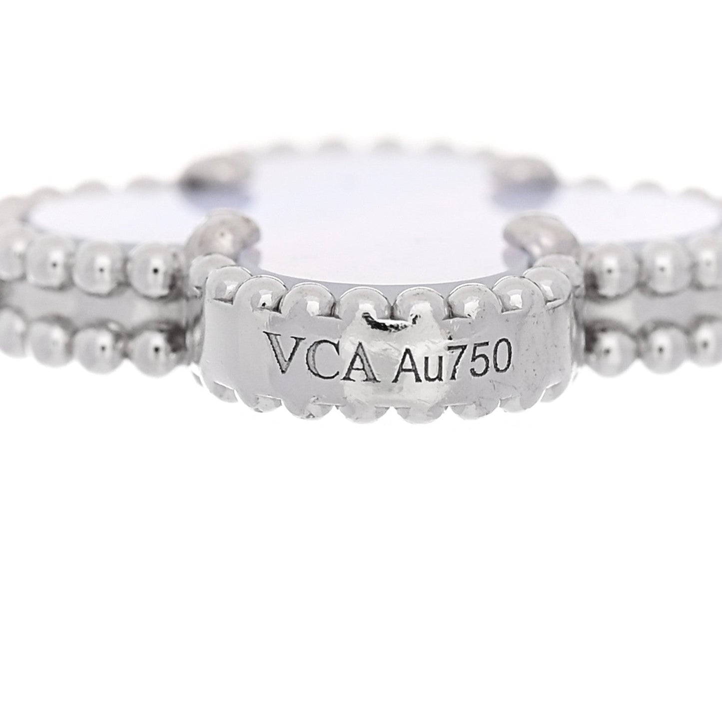 18K White Gold Chalcedony 5 Motifs Vintage Alhambra Bracelet