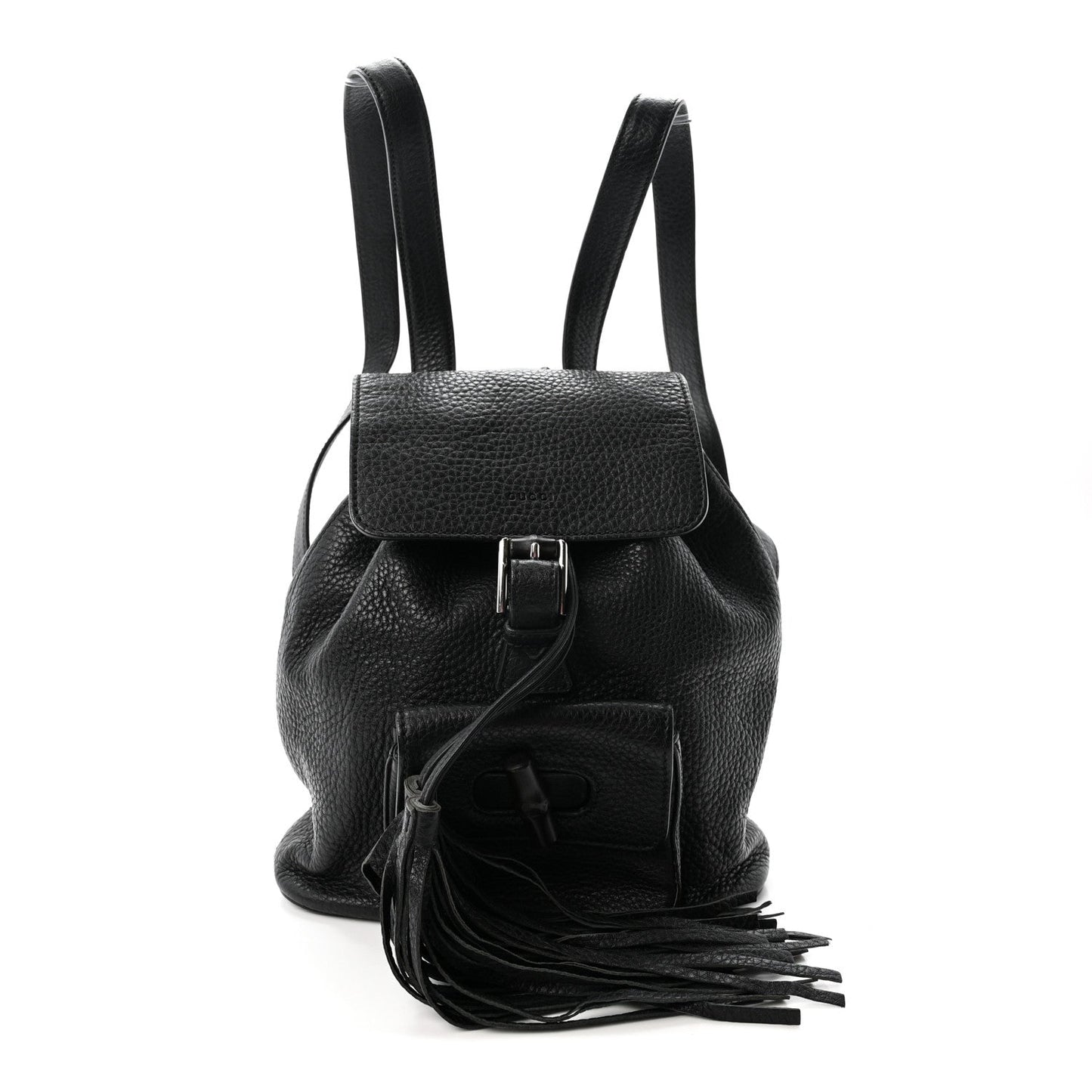 Calfskin Small Bamboo Backpack Black