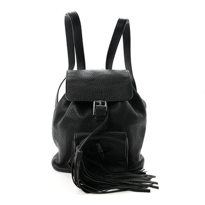 Calfskin Small Bamboo Backpack Black
