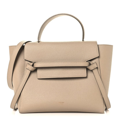 Grained Calfskin Micro Belt Bag Light Taupe