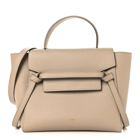 Grained Calfskin Micro Belt Bag Light Taupe