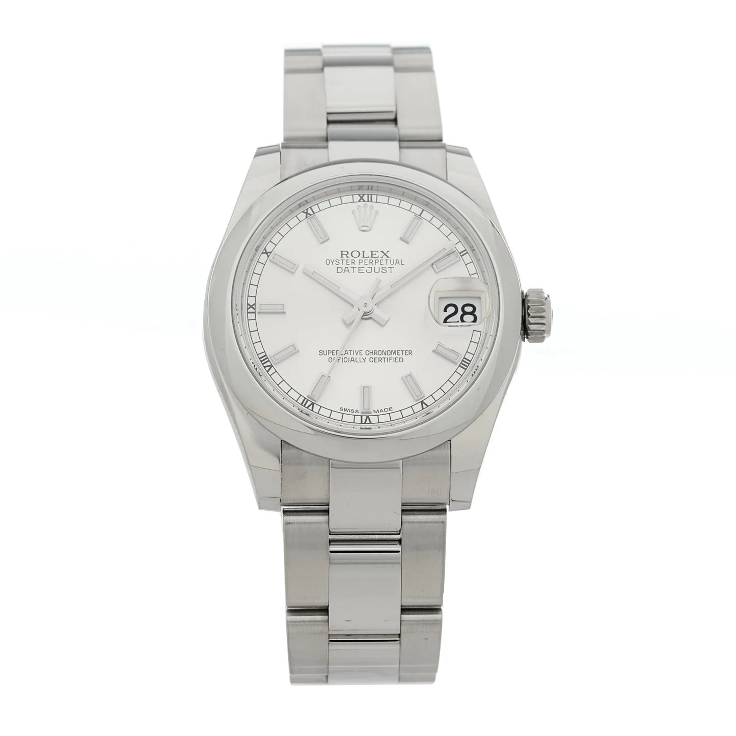 Rolex Stainless Steel 31mm Oyster Perpetual Datejust Watch Silver 17824