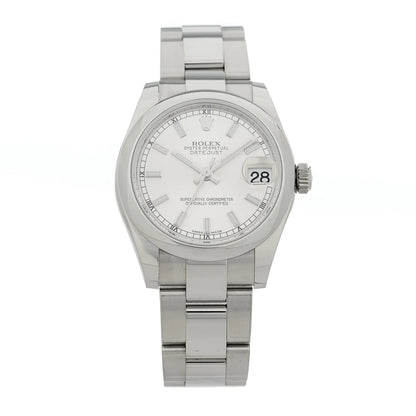 Rolex Stainless Steel 31mm Oyster Perpetual Datejust Watch Silver 17824