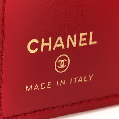 Caviar Quilted Passport Holder Red