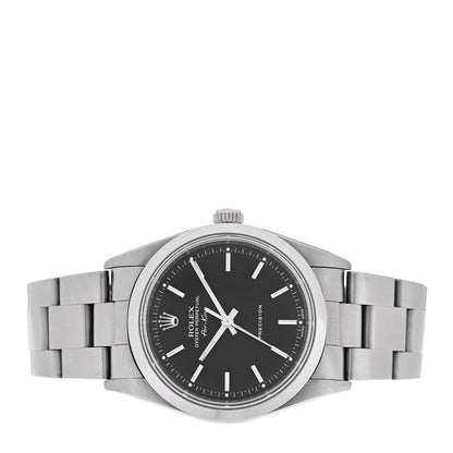 Rolex Stainless Steel 34mm Air-King Oyster Perpetual Precision Watch Black 14000