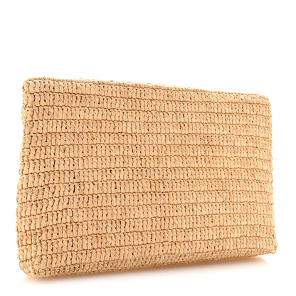Raffia Large Cassandre Pouch Naturel Brick