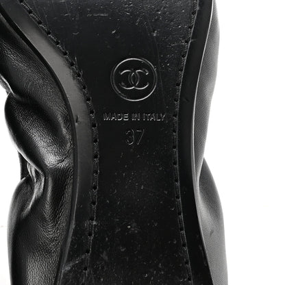 Lambskin CC Turnlock Ballerina Flats 37 Black