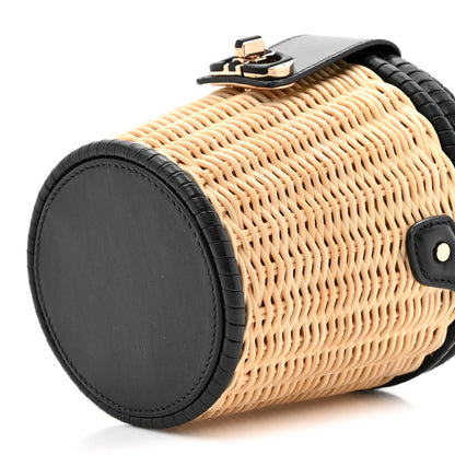 Wicker CD Bucket Bag Black