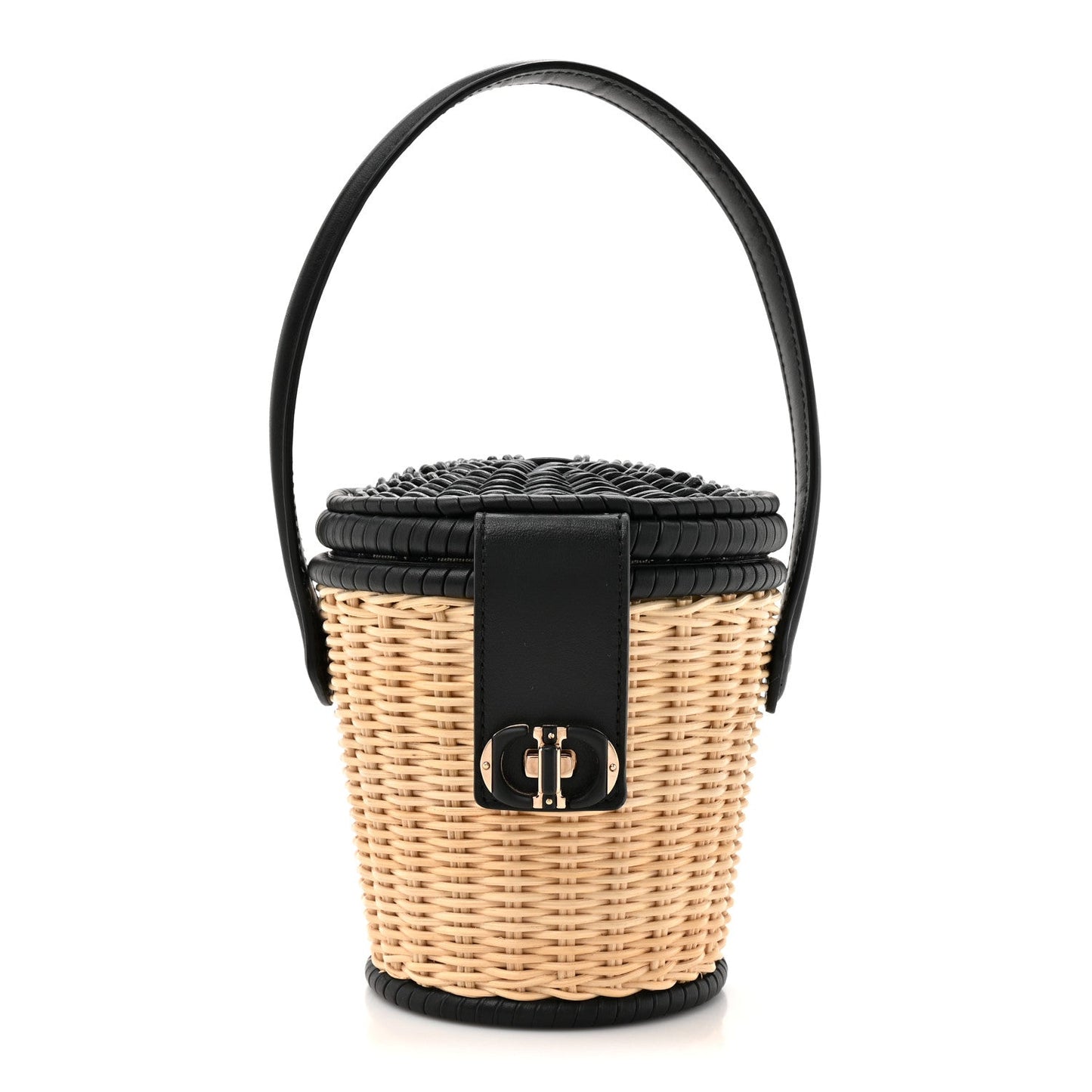 Wicker CD Bucket Bag Black