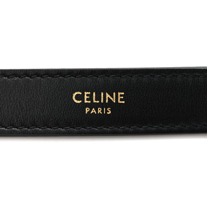Smooth Calfskin Medium Strap Ava Triomphe Shoulder Bag Black