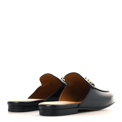 Calfskin Womens Princetown Slippers 37 Black